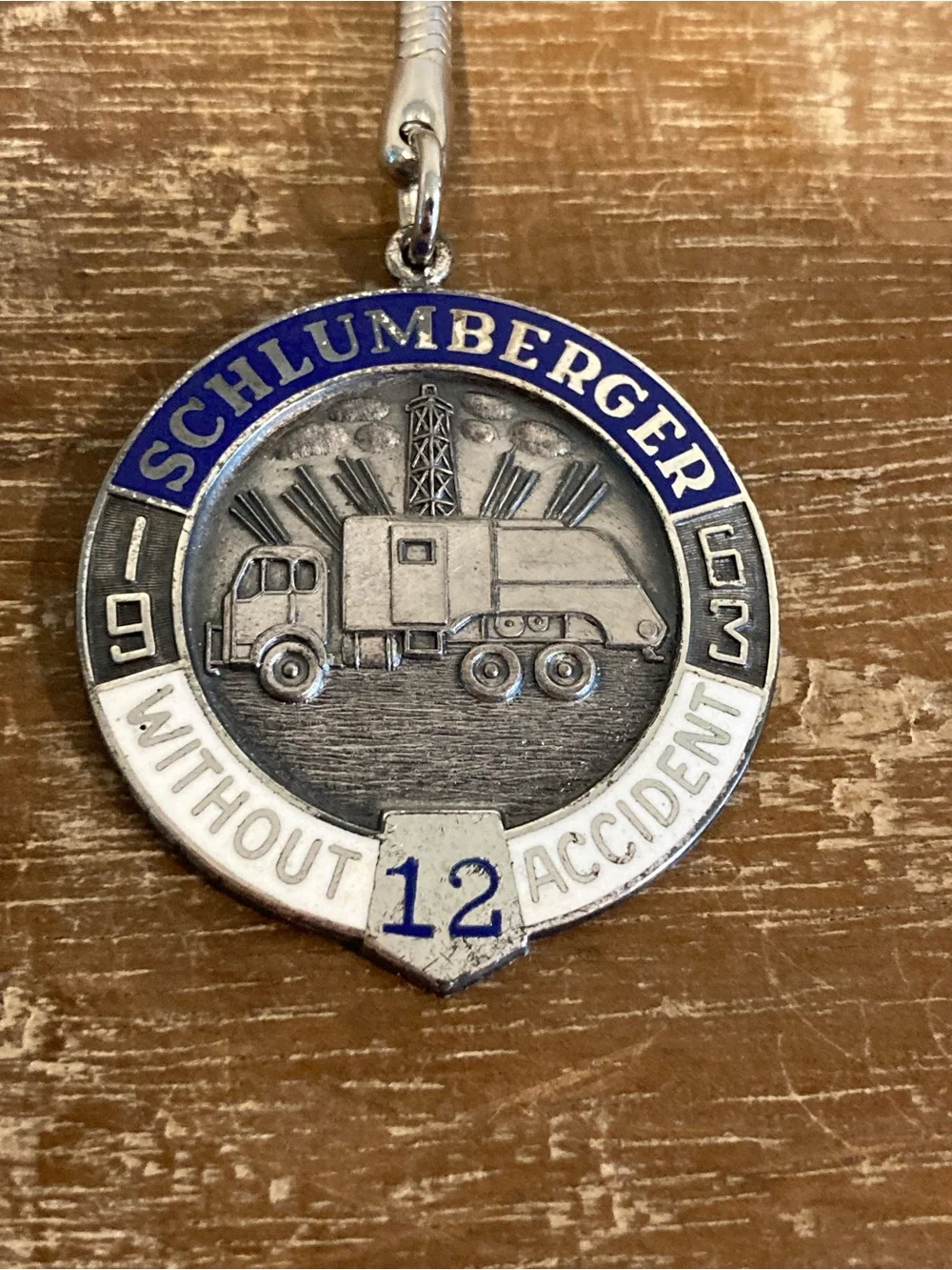 1963 Schlumberger Oil Keychain Sterling Silver Pendant Haltom’s Fort Worth